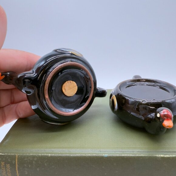 Vintage Stackable Mallard Duck Salt Pepper Shakers Japan Royal Sealy - Picture 5 of 10